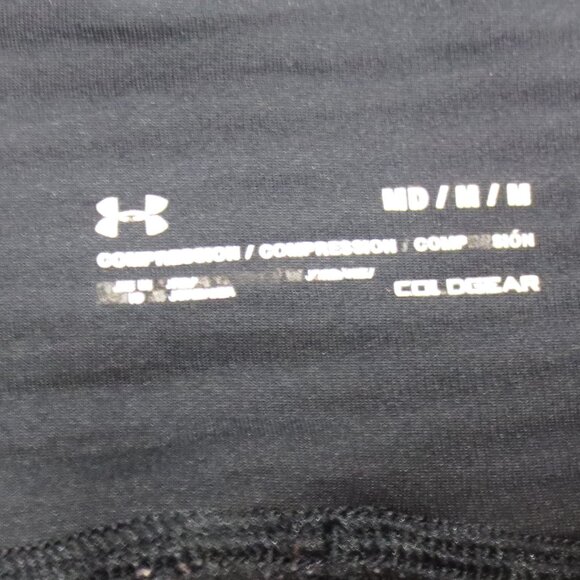 UNDER ARMOUR womens COLD GEAR black PANTS yoga COMPRESSION leggings SIZE M - Picture 5 of 9